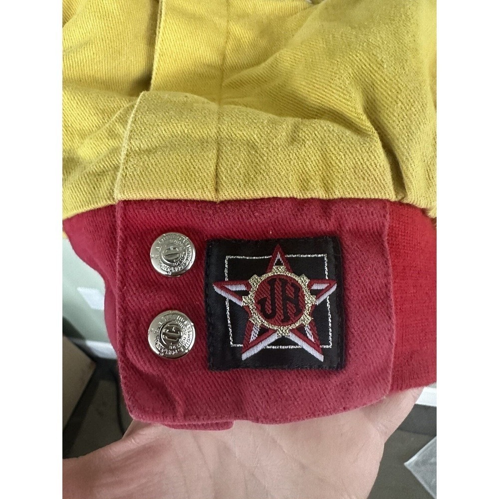 Vtg M&M NASCAR Racing Jacket JH Design Chase #36 Ernie Irvan Sz S-M Yellow Red - Picture 7 of 16